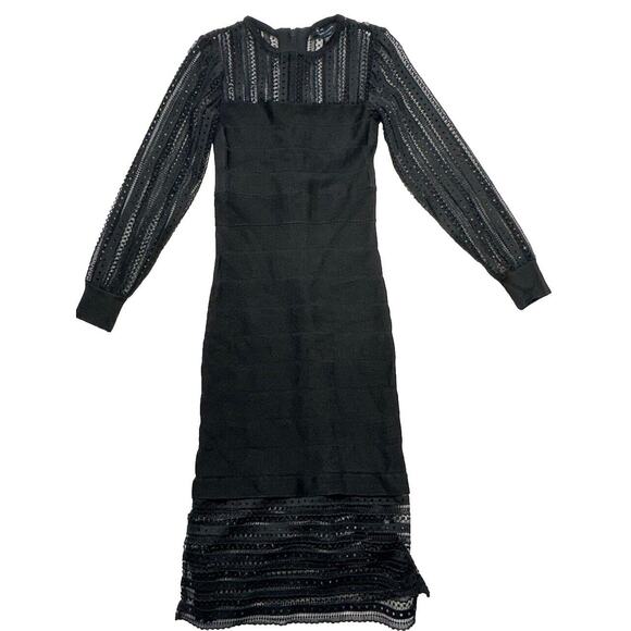 French Connection Womens Size 2 Vivian Spotlight Midi Dress Black - Picture 3 of 11